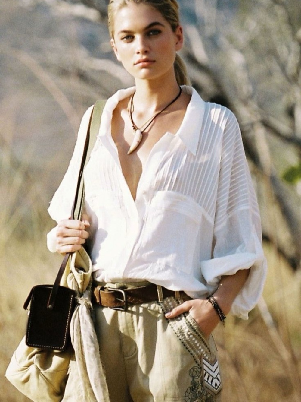 SPELL & THE GYPSY • Linda white button down shirt blouse top Medium